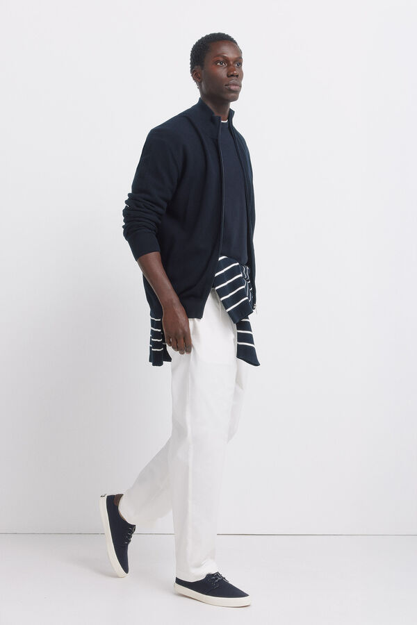 Springfield plain structured cardigan blue