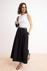 Trendyol Saia comprida maxi plissada preto