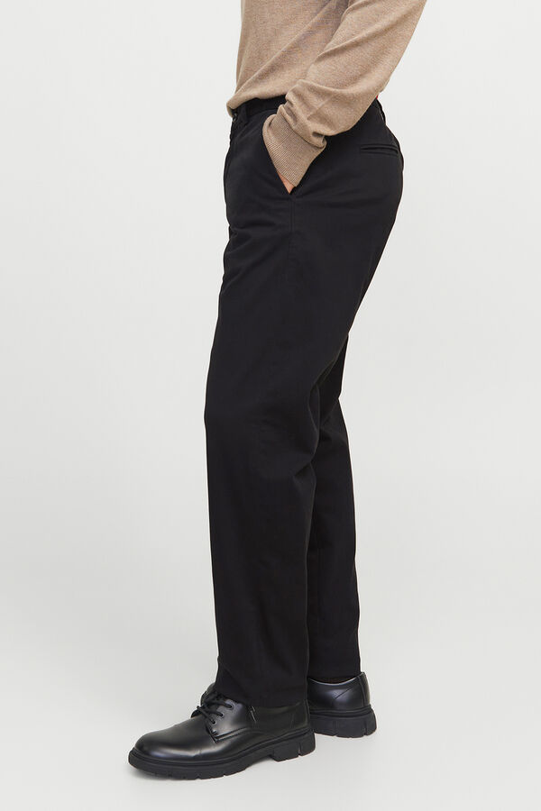 Jack & Jones Cal&ccedil;as chino relaxed cintura m&eacute;dia preto