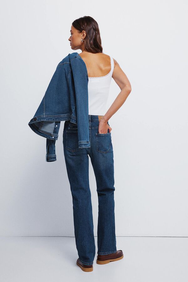 Springfield Calça jeans reta azul