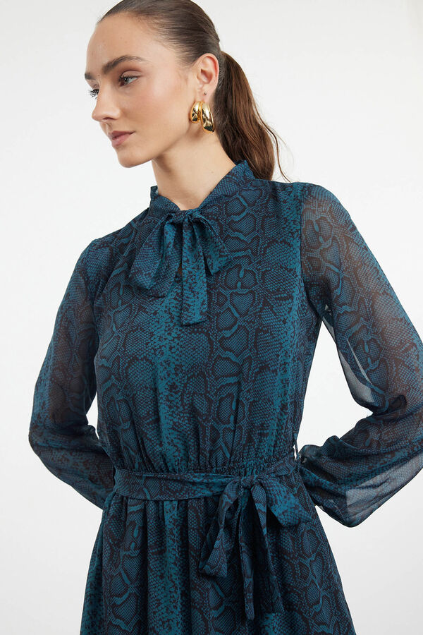 Trendyol Vestido midi com laço verde