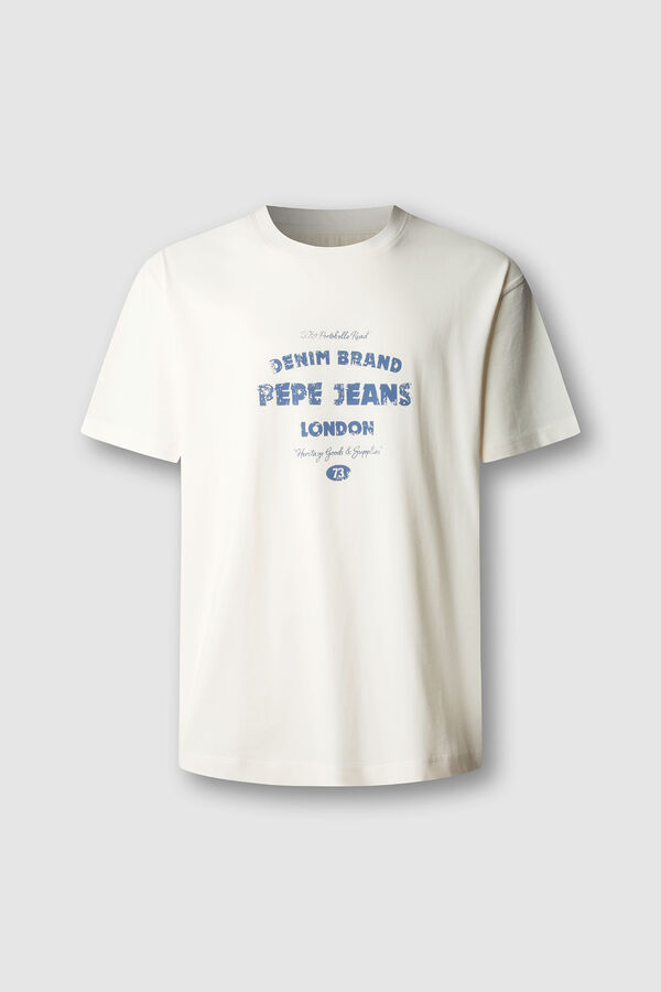 Pepe Jeans T-shirt de manga curta com estampado gr&aacute;fico bege