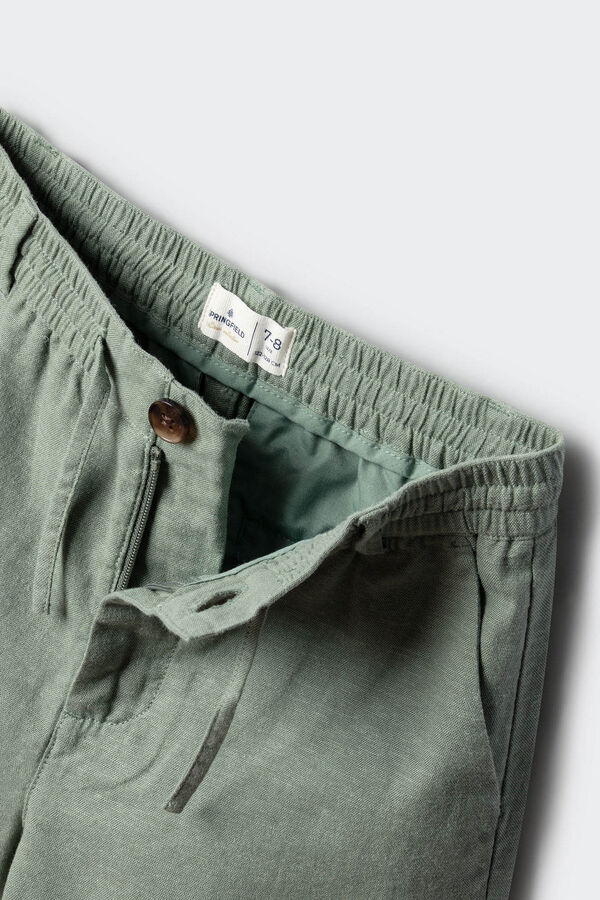 Springfield Kids Bermudas chino em linho para menino verde