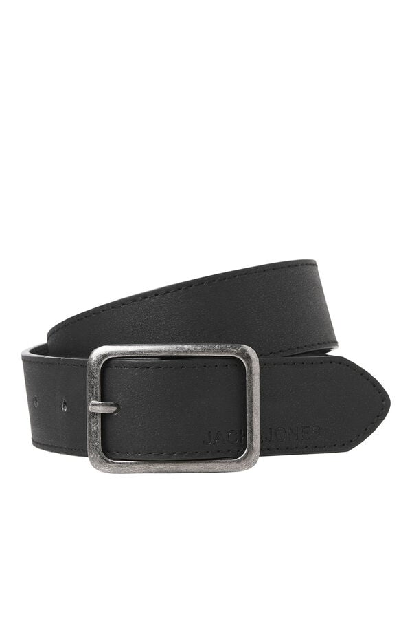 Jack & Jones Cinto com fivela em pele sint&eacute;tica preto