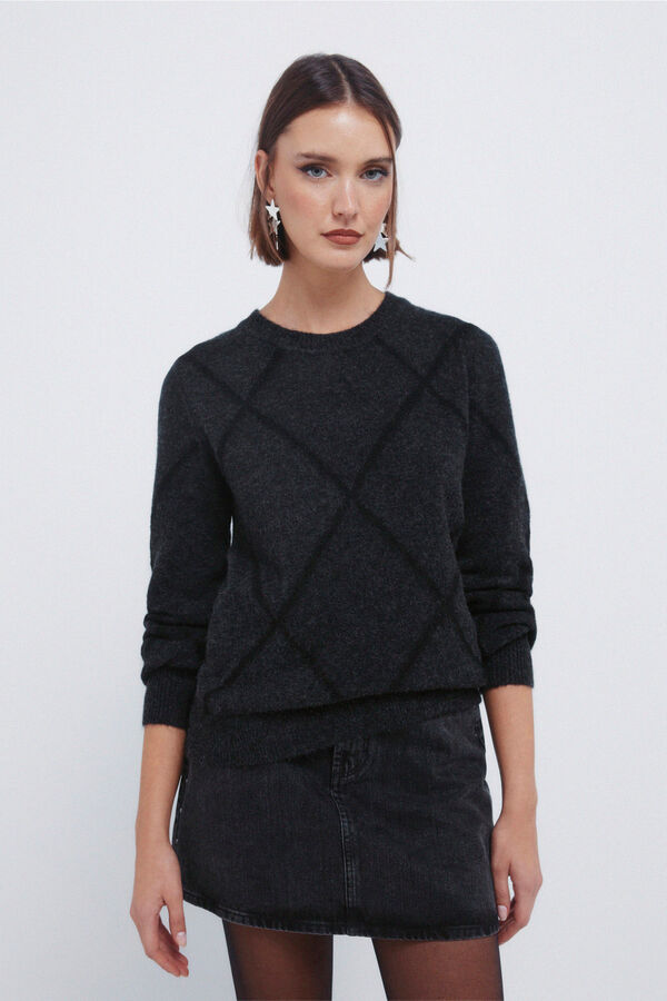 Springfield Camisola de lantejoulas com diamantes cinzento