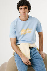 Pepe Jeans  Camiseta de manga curta com logo e estampado frontal. azul