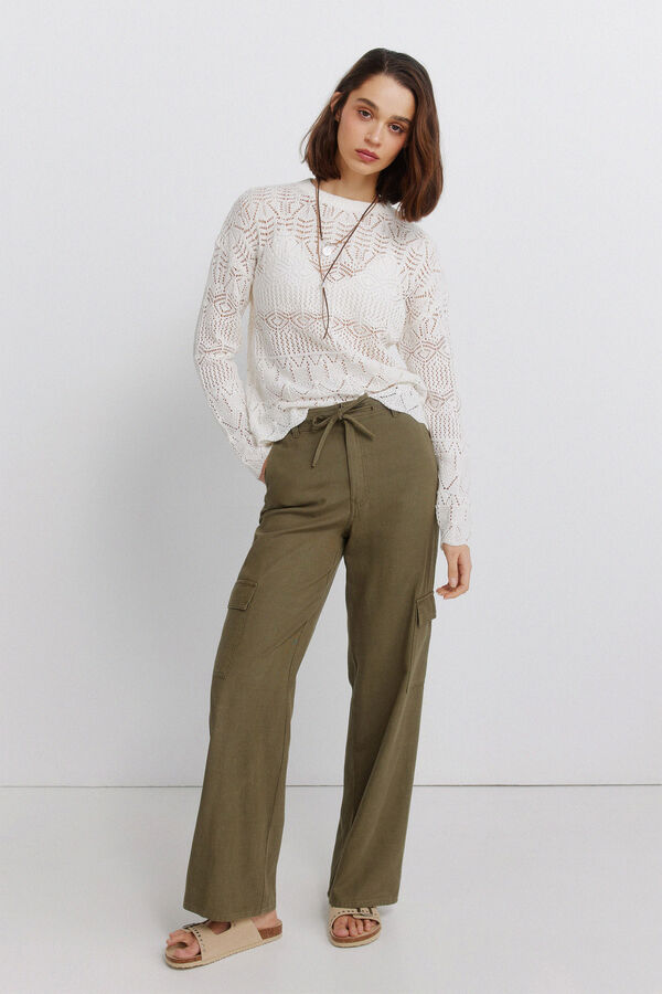 Springfield Camisola pointelle castanho