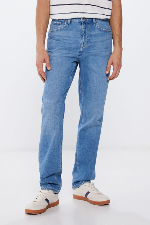 Springfield Jeans regular lavagem média-escura azul aço