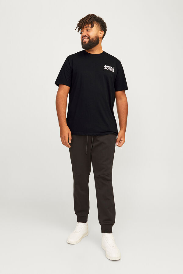 Jack & Jones PLUS T-shirt b&aacute;sica logo cinzento