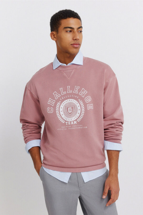 Springfield Sweatshirt efeito tingida  rosa