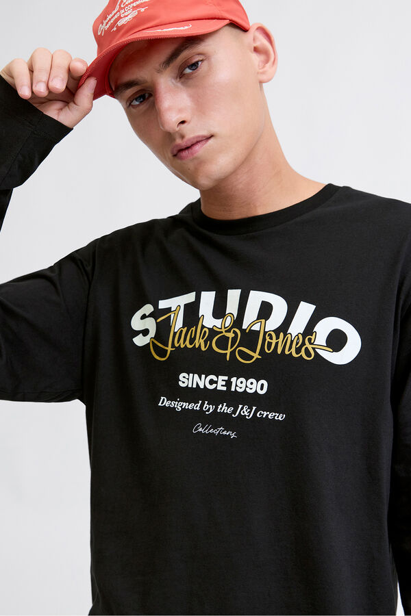 Jack & Jones T-shirt manga Studio preto