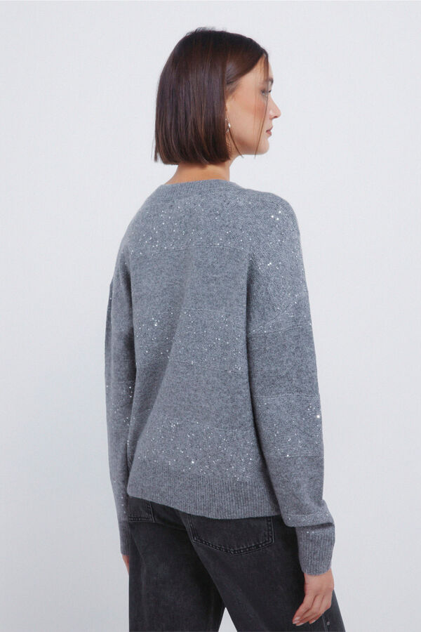 Springfield Camisola riscas com lantejoulas preto