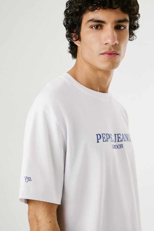 Pepe Jeans  Camiseta de manga curta com logo e estampa nas costas. branco