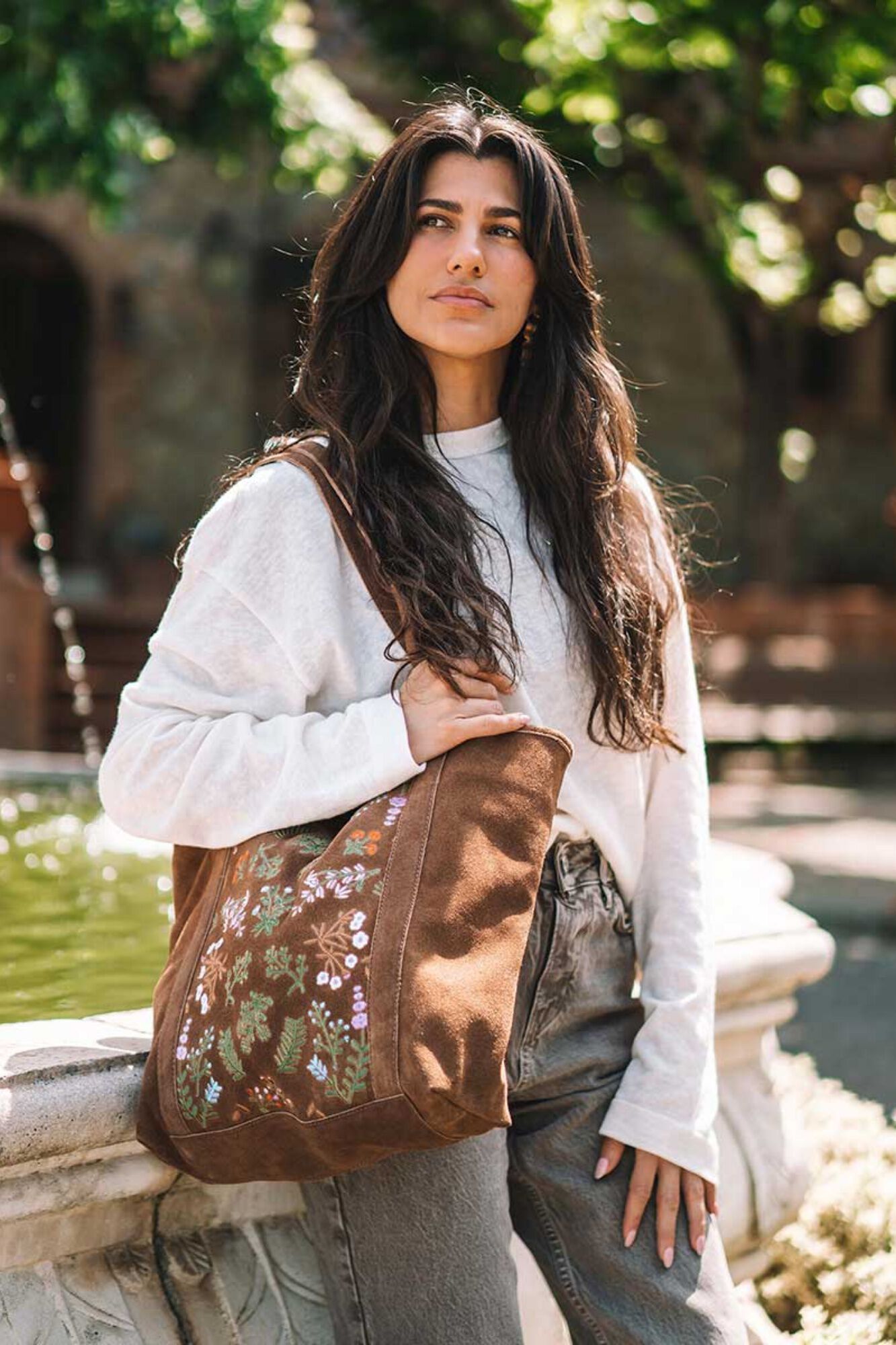 Toni Pons Mala tote bag com flores bordadas