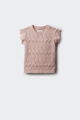 Springfield Kids Top de malha com folhos para menina rosa