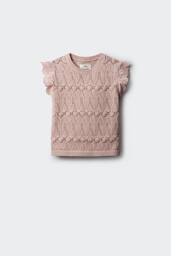 Springfield Kids Top de malha com folhos para menina rosa