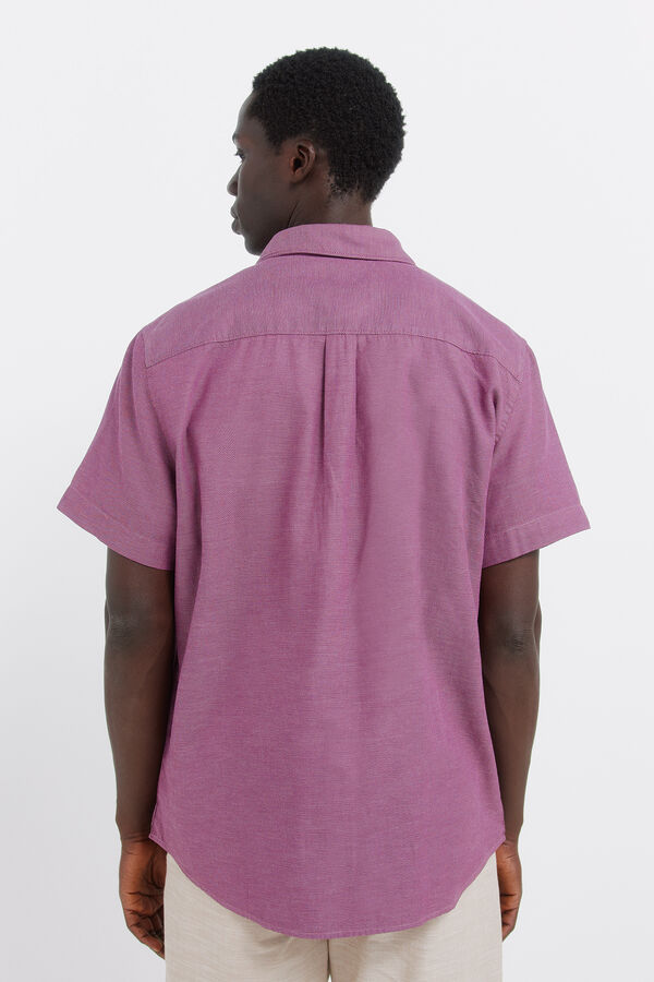Springfield Camisa de manga curta com estrutura bicolor vermelho