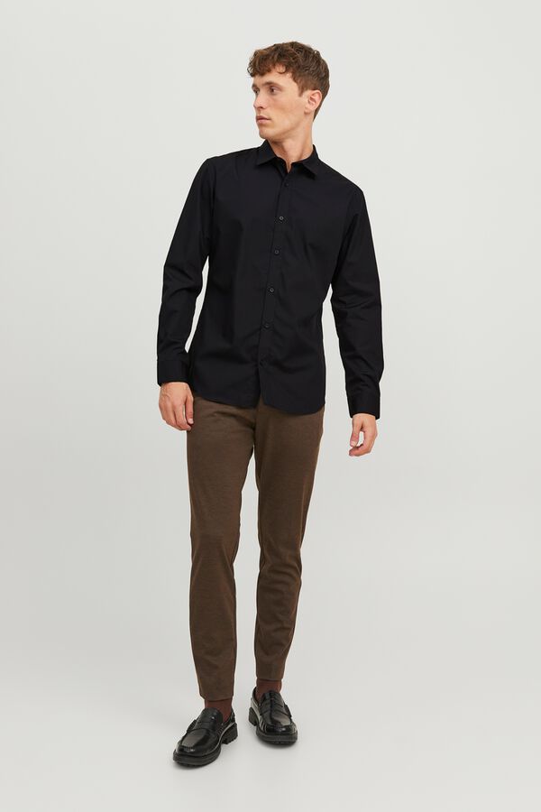 Jack & Jones Camisa slim em popelina preto