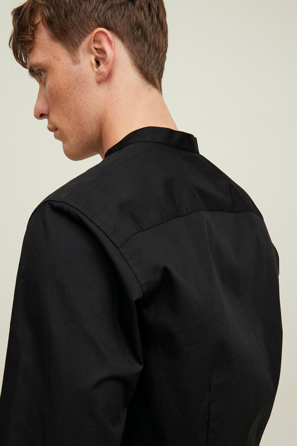 Jack & Jones Mandarin collar shirt black