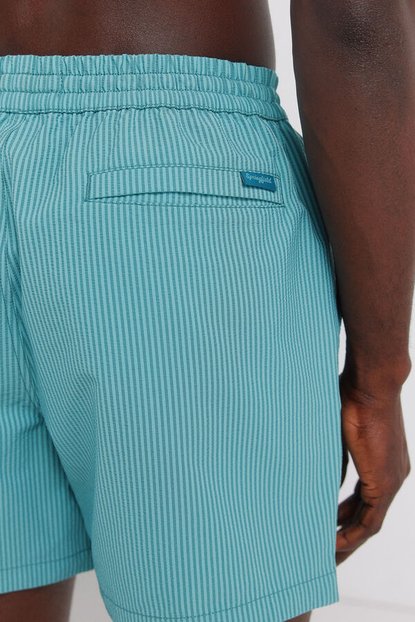 Springfield Fato de banho seersucker &agrave;s riscas azul