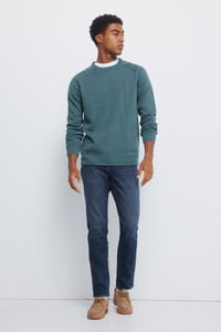 Springfield Calça jeans slim fit com lavagem escura média