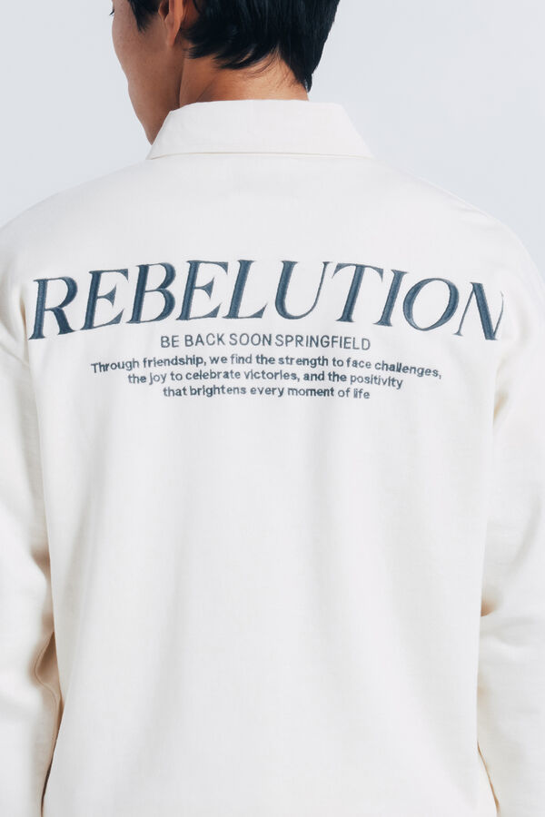 Springfield Sweatshirt com gola de rugby branco