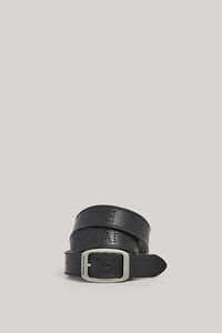 Springfield Perforated Logo Leather Belt black