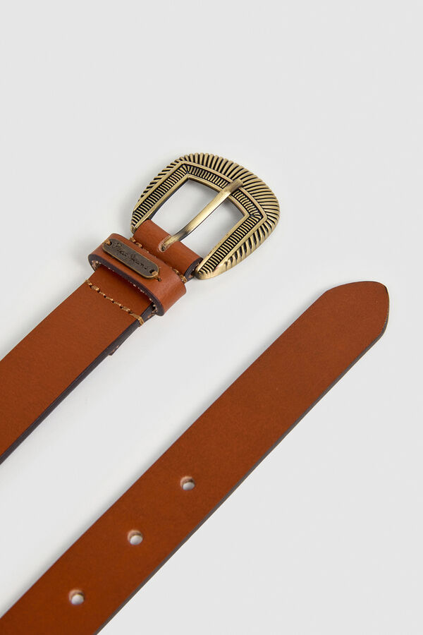 Pepe Jeans Cinto com fivela de pele cru