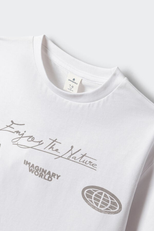 Springfield Kids T-shirt manga curta springfield para menino branco