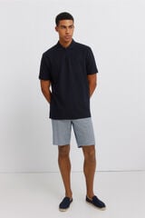 Springfield Bermudas de linho dobby comfort fit azul