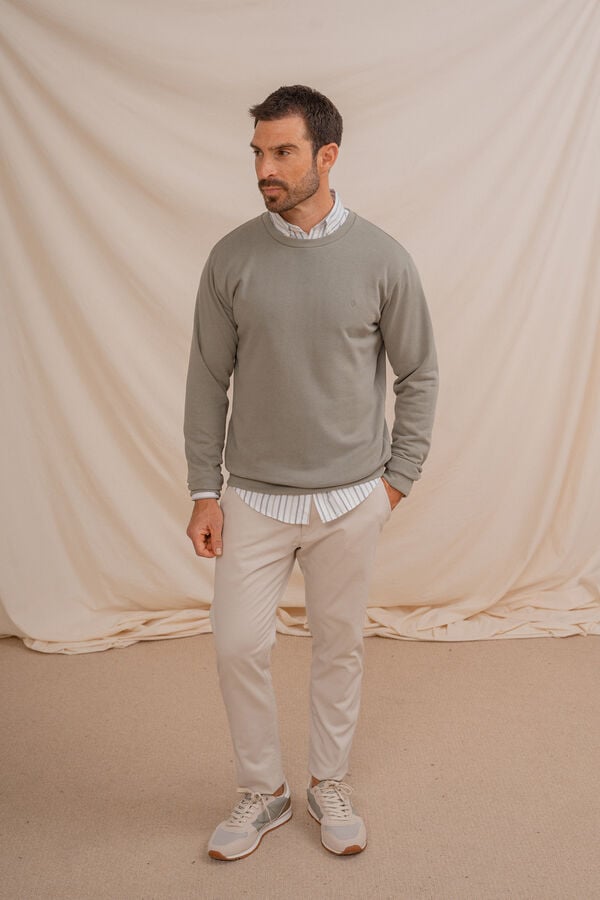Celopman Sweatshirt básico com gola redonda  verde