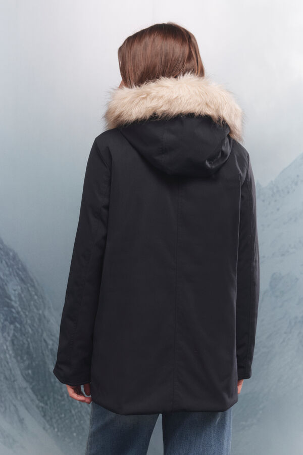 Springfield Parka com capuz e zíper metálico Sorona Aura azul
