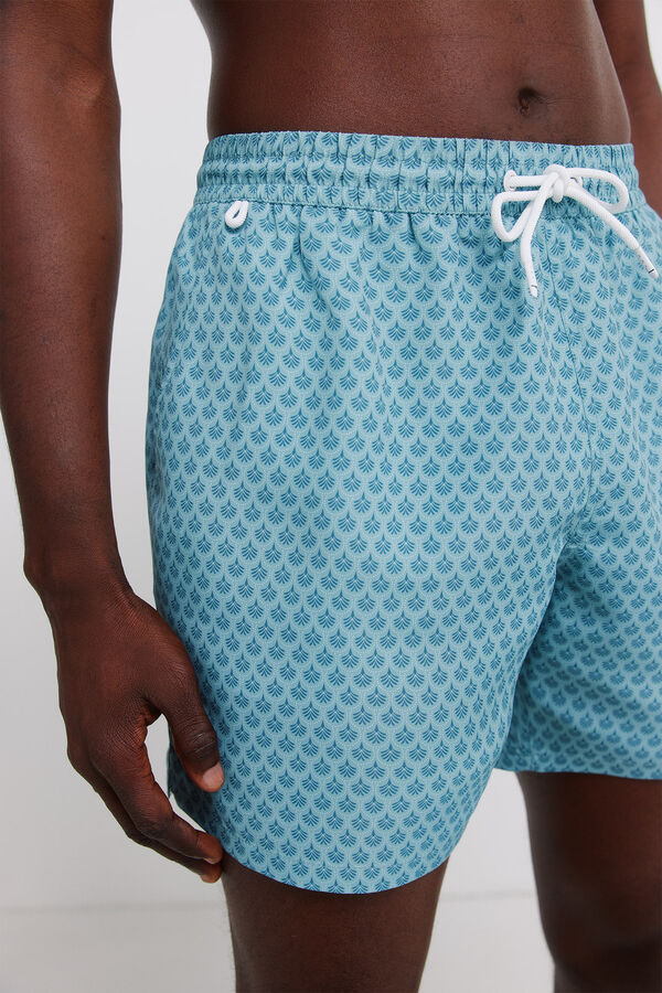 Springfield Fato de banho estampado mosaico bolso fecho-&eacute;clair azul