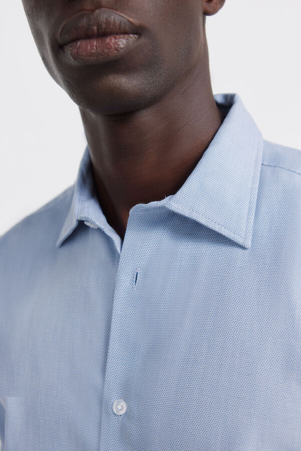 Springfield Camisa social com estrutura de f&aacute;cil cuidado azul