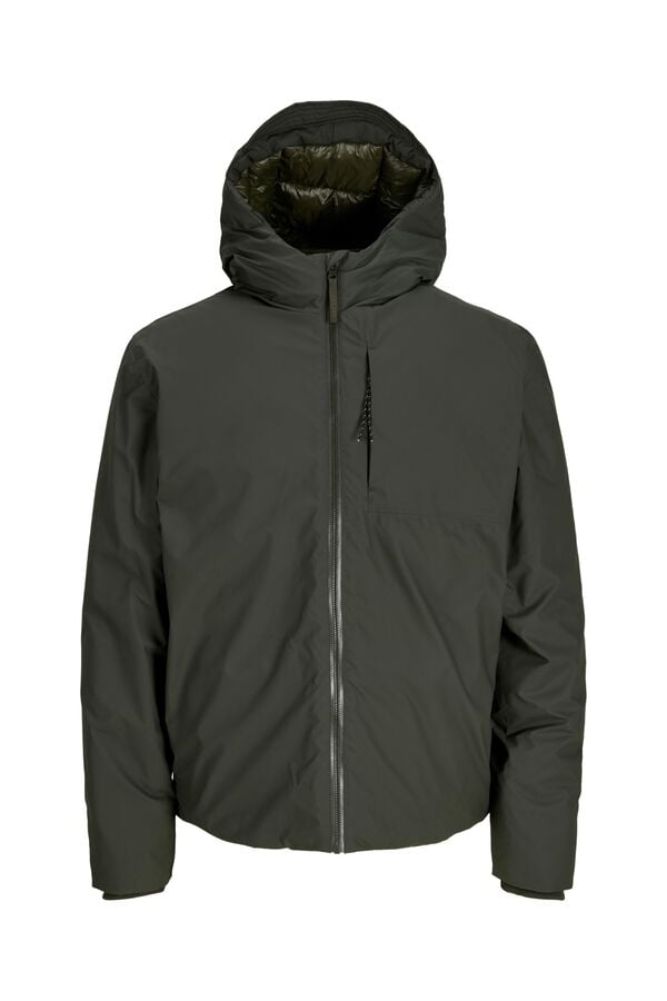 Jack & Jones Blus&atilde;o curto com capuz ajust&aacute;vel cinzento