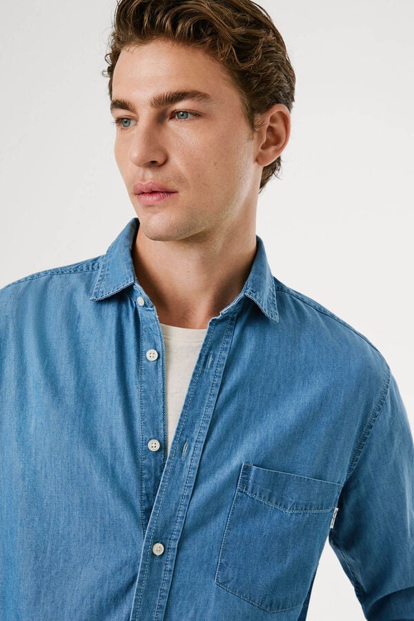 Pepe Jeans Camisa cl&aacute;ssica ajustada. azul