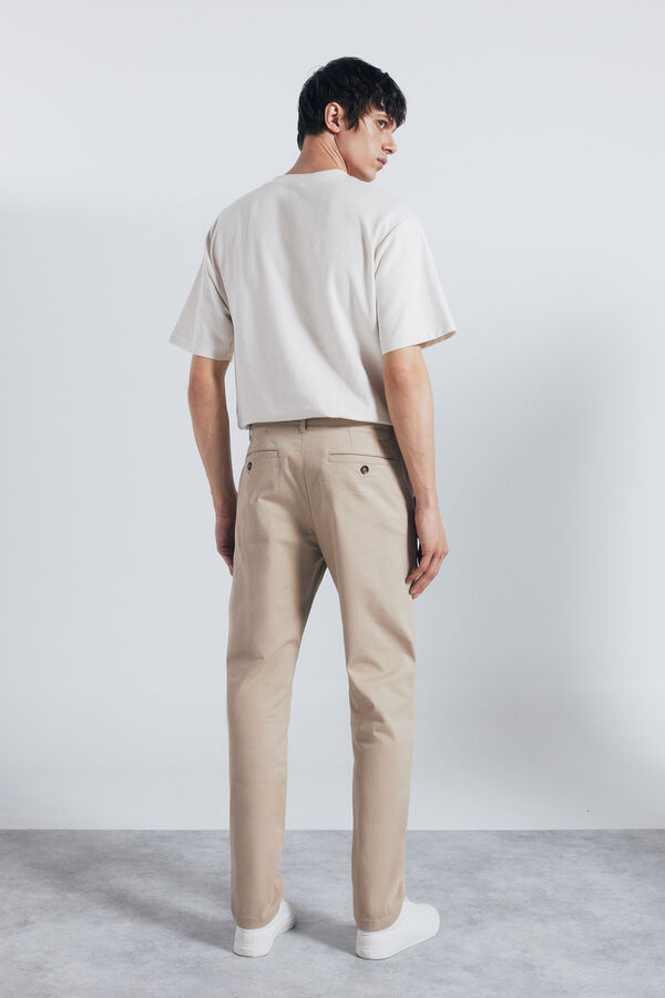 Springfield Pantalón chino slim fit beige