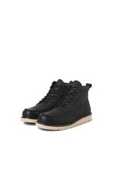 Jack & Jones Leather ankle boots with rubber sole black