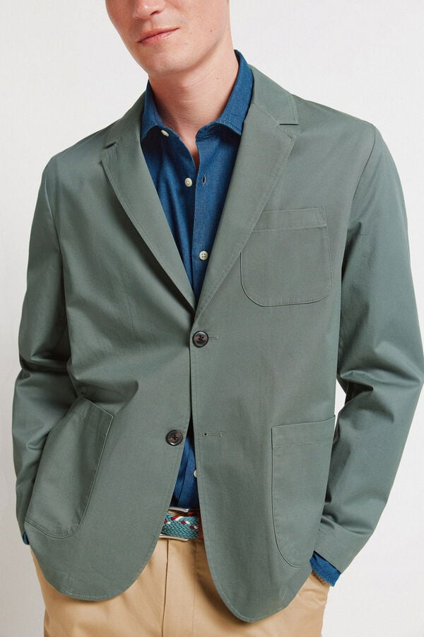 Springfield Blazer em algod&atilde;o verde