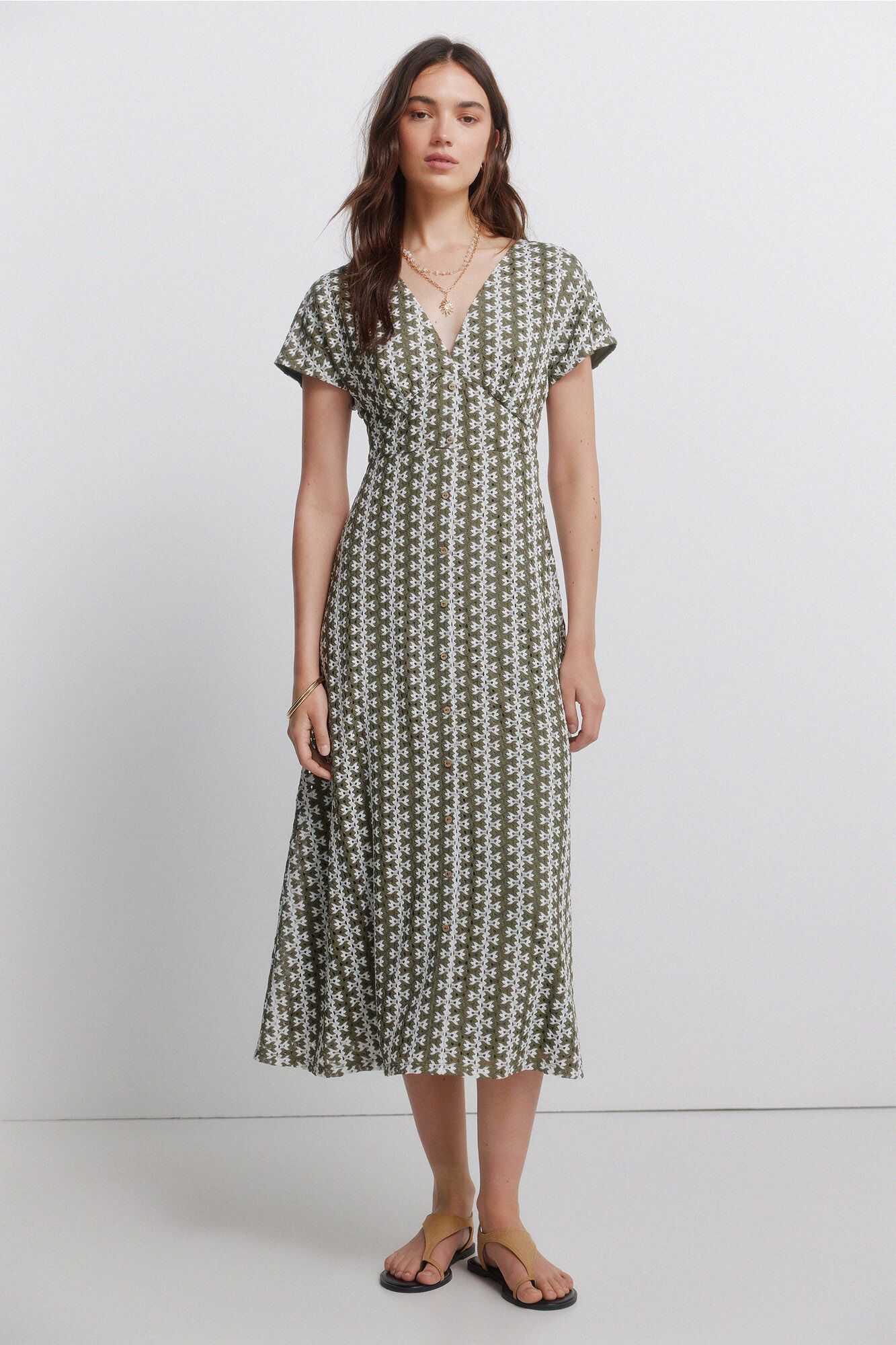 Springfield Vestido midi bordado