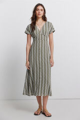 Springfield Vestido midi bordado estampado