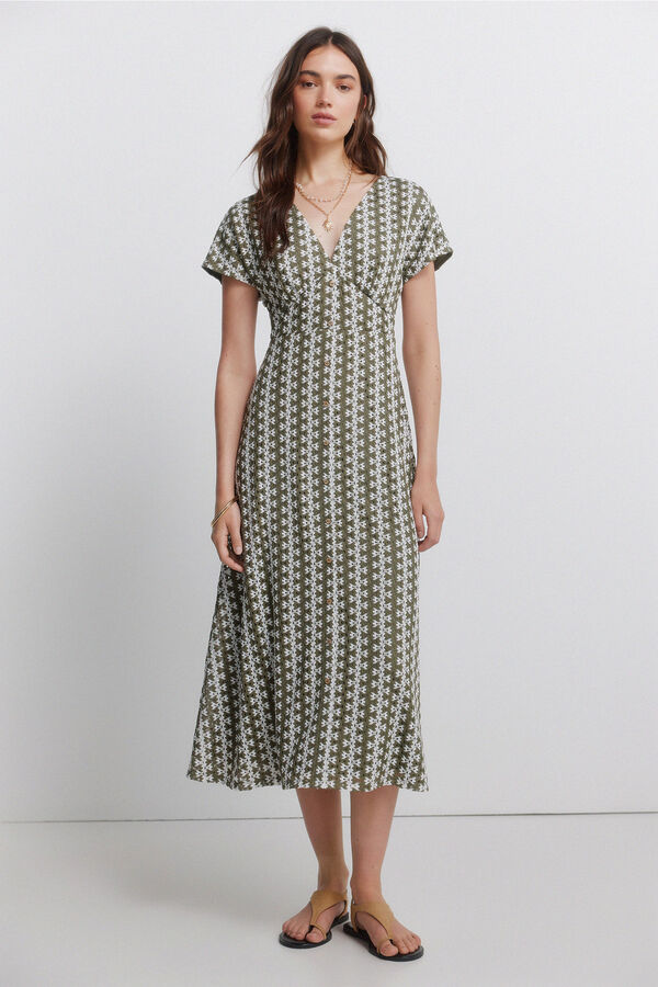 Springfield Vestido midi bordado estampado