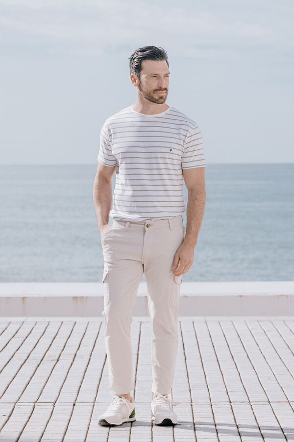 Celopman T-shirt de riscas verde