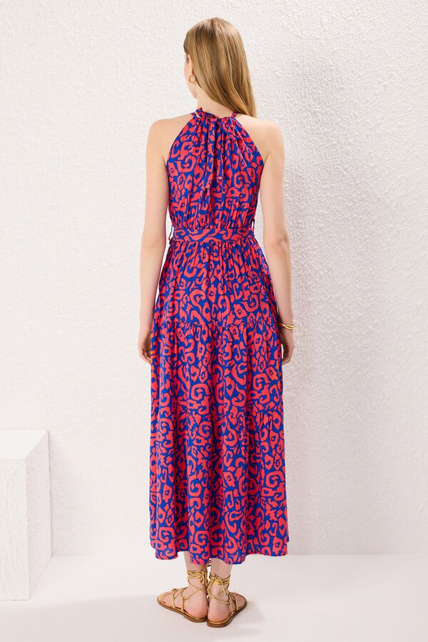 Trendyol Vestido comprido com gola halter rosa