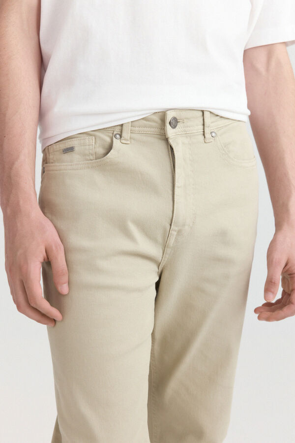 Springfield Cal&ccedil;a 5 bolsos slim lavagem desbotada cru