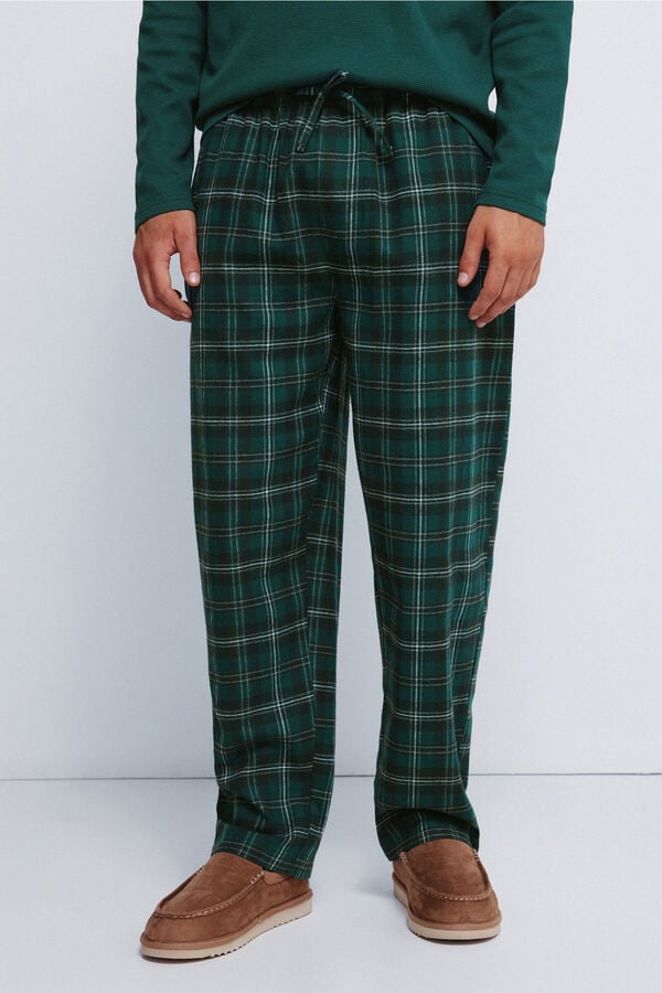 Springfield Pijama comprido com calça xadrez verde