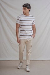 Celopman T-shirt riscas bege