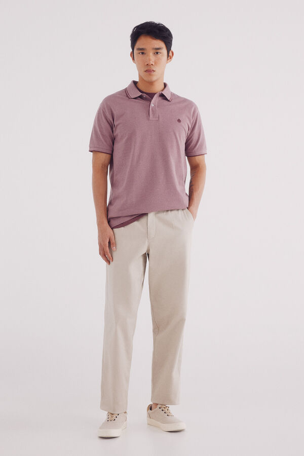 Springfield Polo piqué detalhes contraste regular fit vermelho