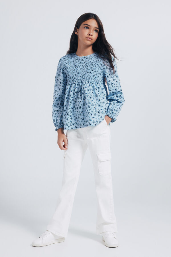 Springfield Kids Blusa de manga comprida para menina azul