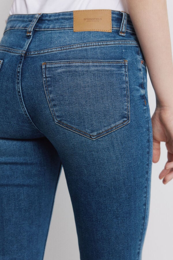 Springfield Jeans cintura m&eacute;dia flare  azul